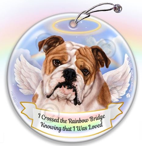 Bull Dog Rainbow Bridge Memorial Ornament